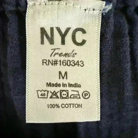 NYC Trends Blue Gauze Women's Blouse (303) - Picture 7 of 8